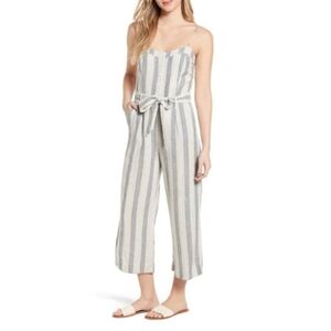 Rails Harper Linen Blend Jumpsuit in Laguna Stripe in Size Medium